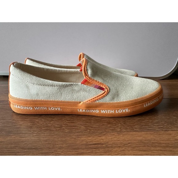 Sperry Crest Twin Gore Sneaker White/Orange Slip on size 8.5 - Picture 7 of 8